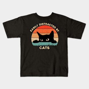 Easily Distracted By Cat Kids T-Shirt